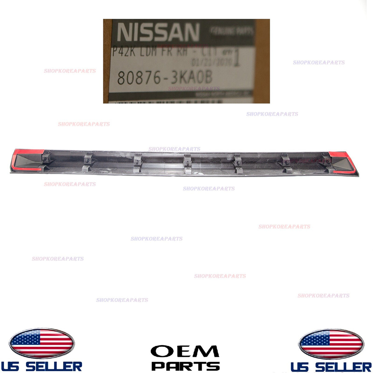 GENUINE Front Door Lower Moulding Black Passenger Side OEM PATHFINDER 2013-2015