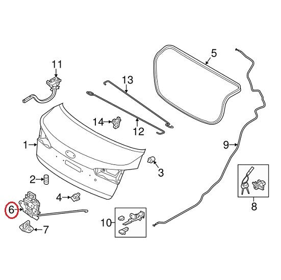 Rear Trunk Lock Actuator Tail Gate Latch OEM 14-18 FORTE 2DR 4DR w/Keyless Entry
