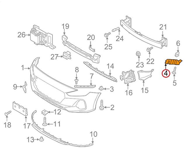 GENUINE Bumper Front Bracket Mounting Passenger Side Elantra GT Hatchback 18-20