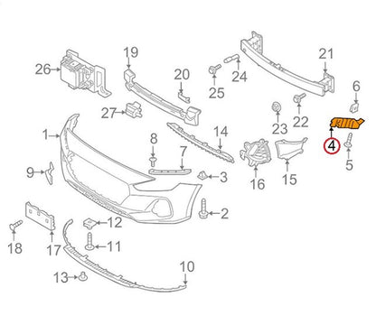 GENUINE Bumper Front Bracket Mounting Passenger Side Elantra GT Hatchback 18-20