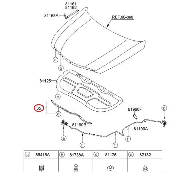 GENUINE OEM Front Hood Weatherstrip Seal 2011–2014 Hyundai Sonata 86435-3S000