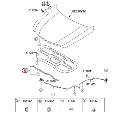 GENUINE OEM Front Hood Weatherstrip Seal 2011–2014 Hyundai Sonata 86435-3S000