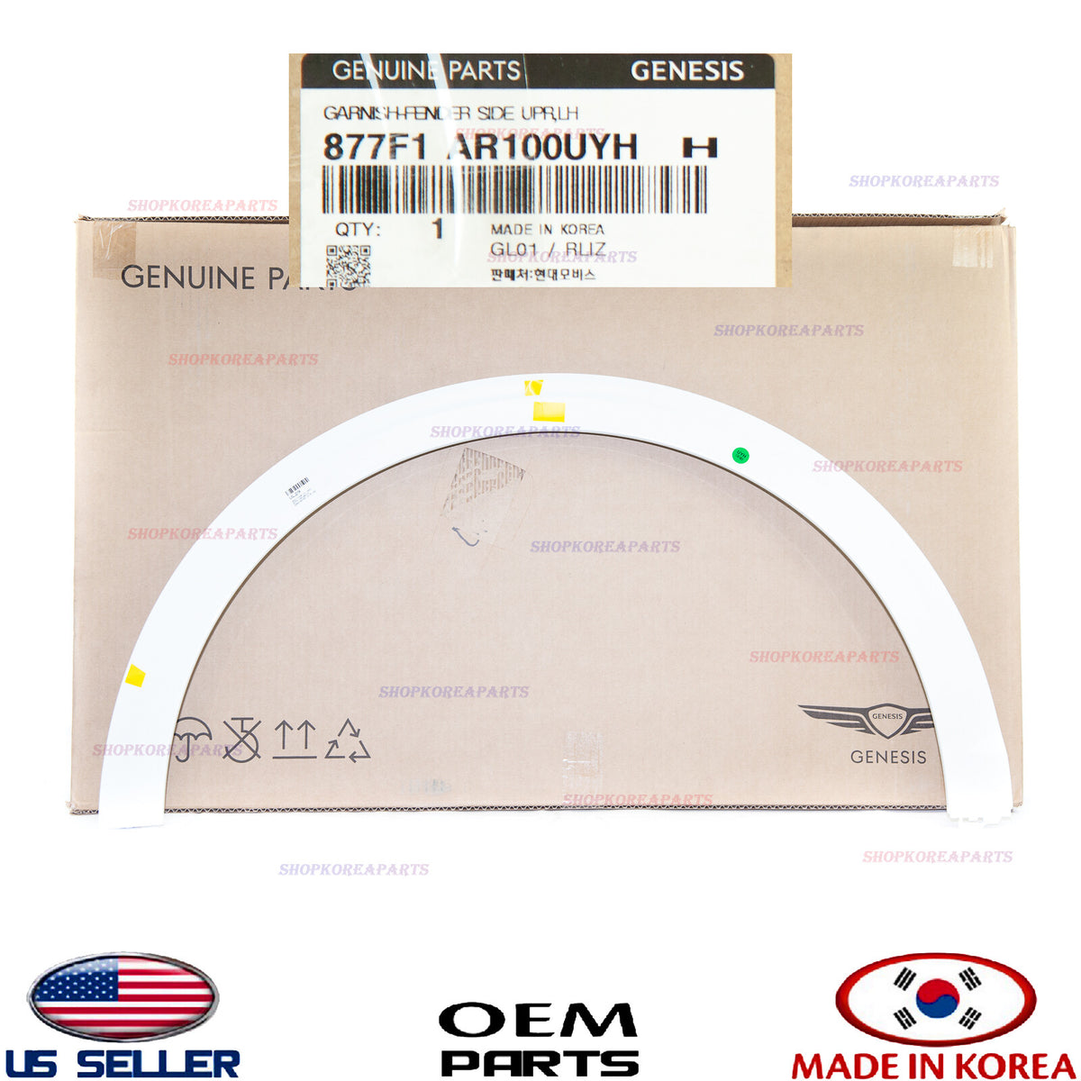 GENUINE White Front Fender Wheel Molding LEFT Driver Side OEM GV70 Sport 2022-26