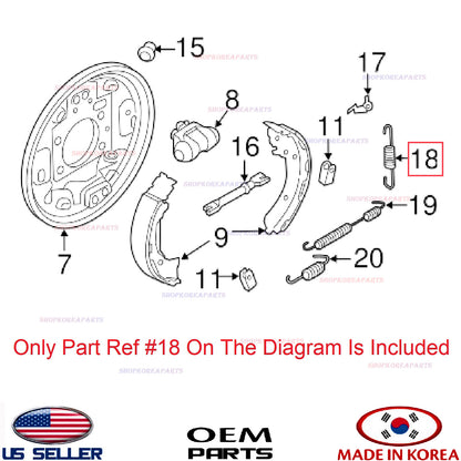 GENUINE Rear Drum Brake Adjusting Spring RIGHT OEM Hyundai Kia *See Compatibilit