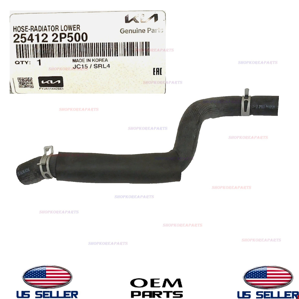 GENUINE Engine Coolant Lower Hose 2011-2013 Kia Sorento 2.4L 25412-2P500