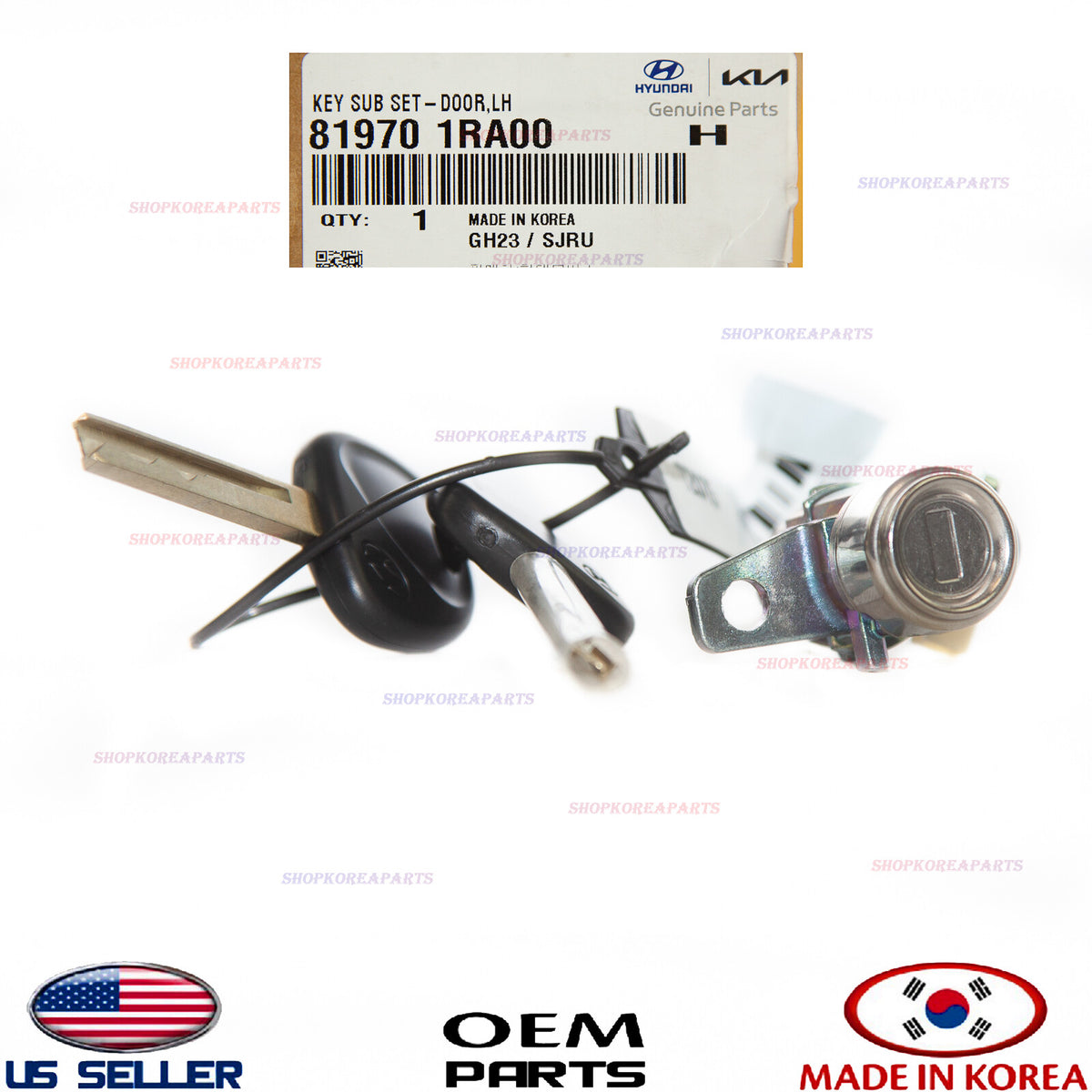 GENUINE Front LEFT Driver Side Door Key Sub Set ⭐OEM⭐ HYUNDAI ACCENT 2012-2017