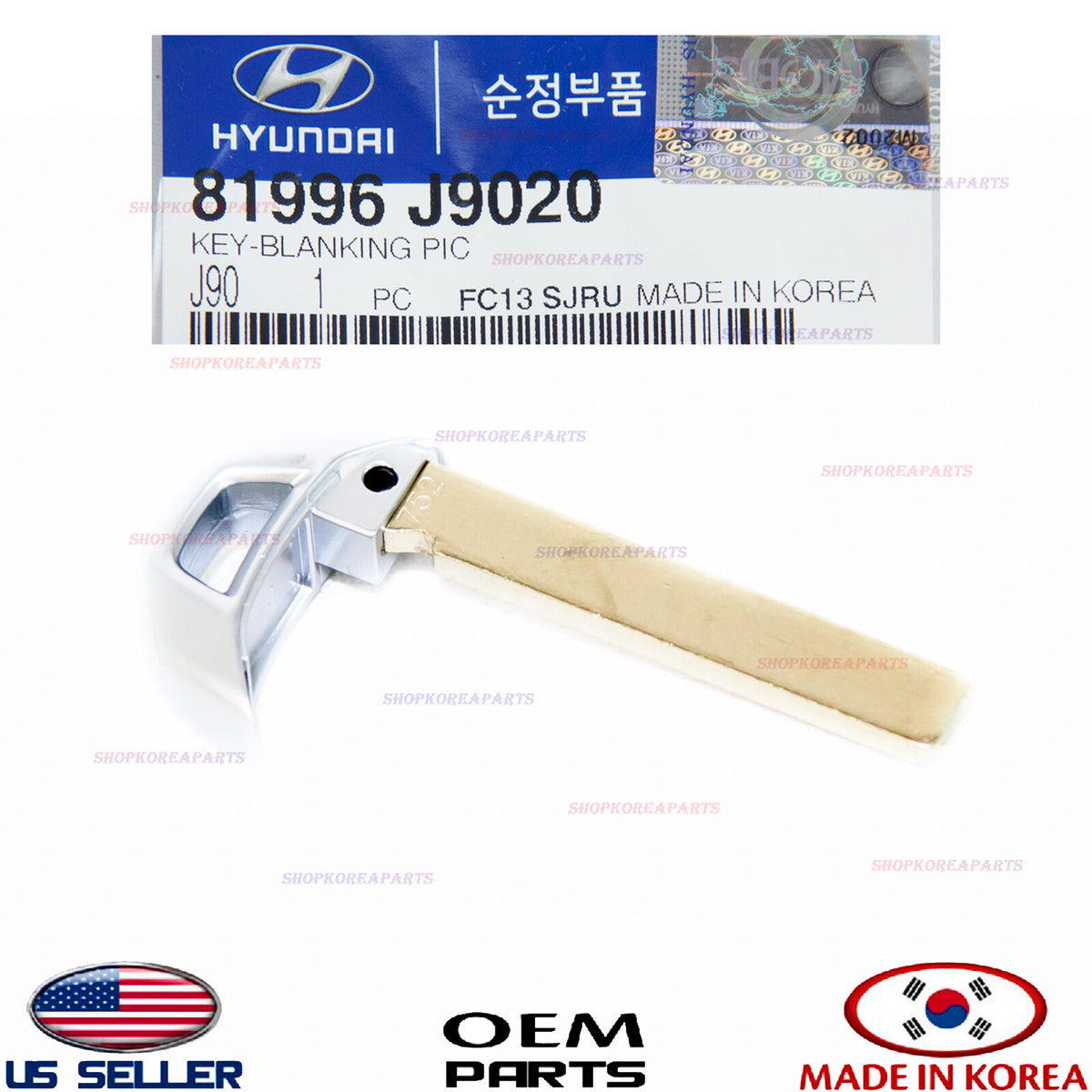 Insert Emergency Key Blade for Smart Keyless Remote ⭐OEM GENUINE⭐KONA 2018-2020