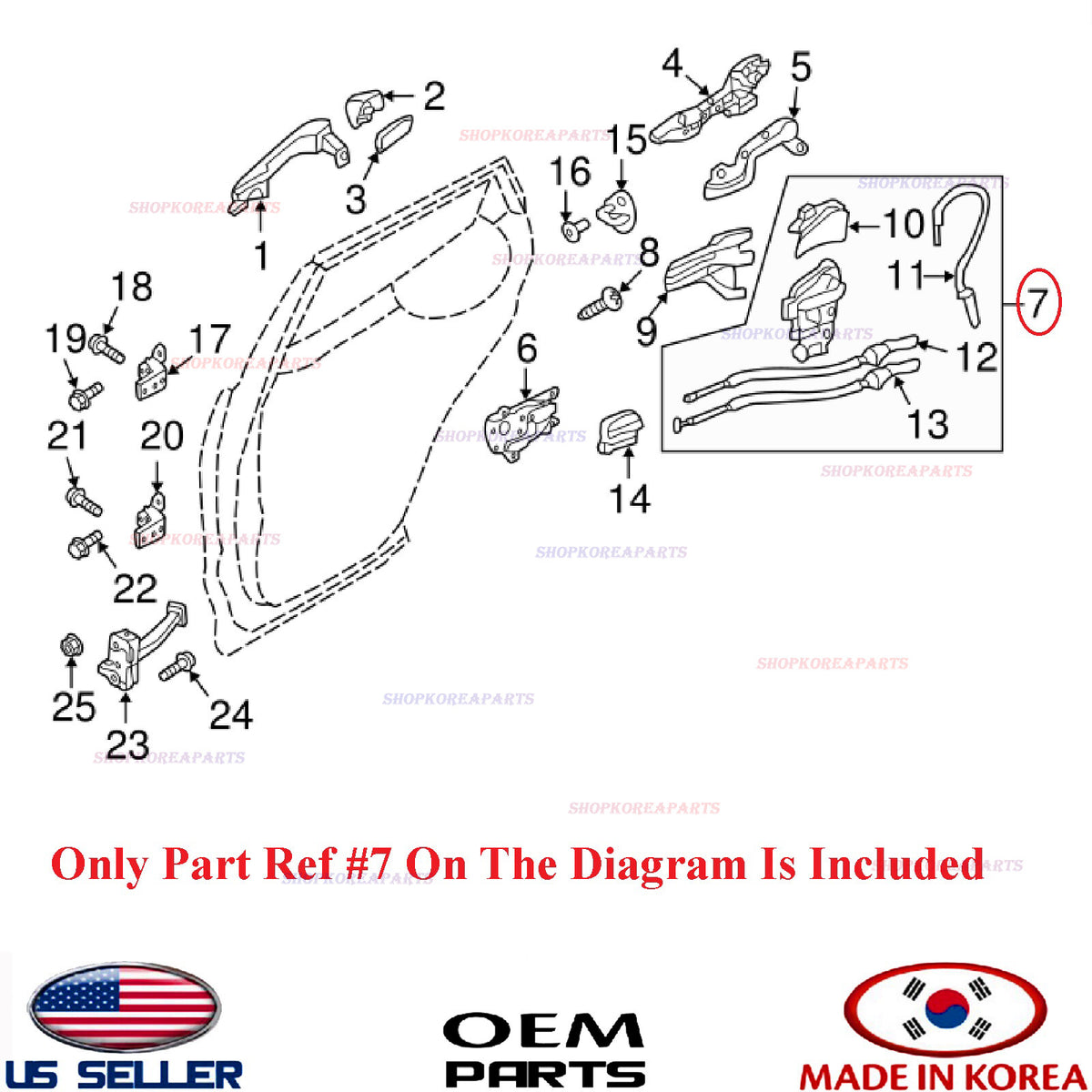 GENUINE Rear Door Lock Actuator RIGHT Passenger Side ⭐OEM⭐ SANTA FE XL 2013-2018