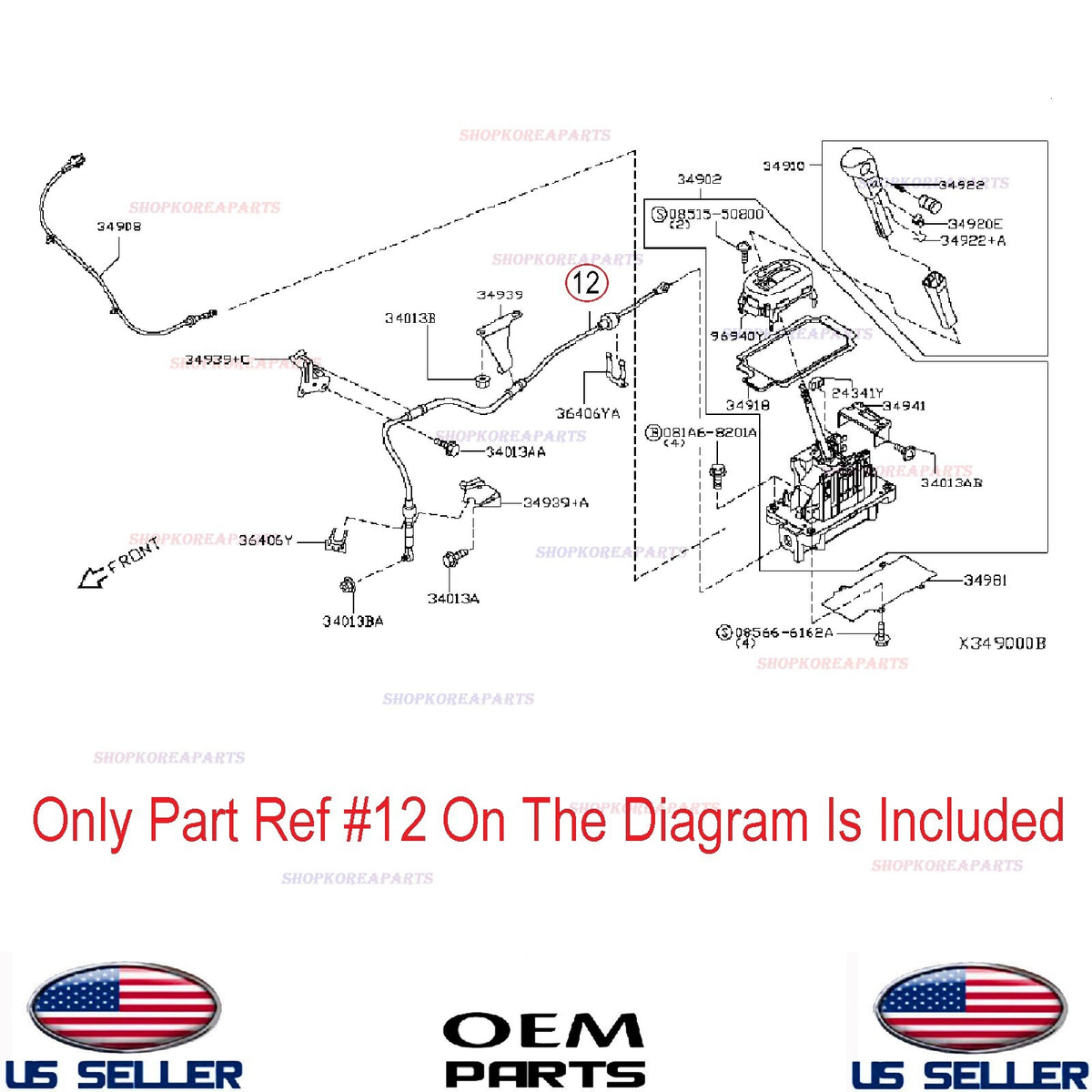 GENUINE OEM Automatic Transmission Shift Control Cable 2007–2012 Nissan Versa