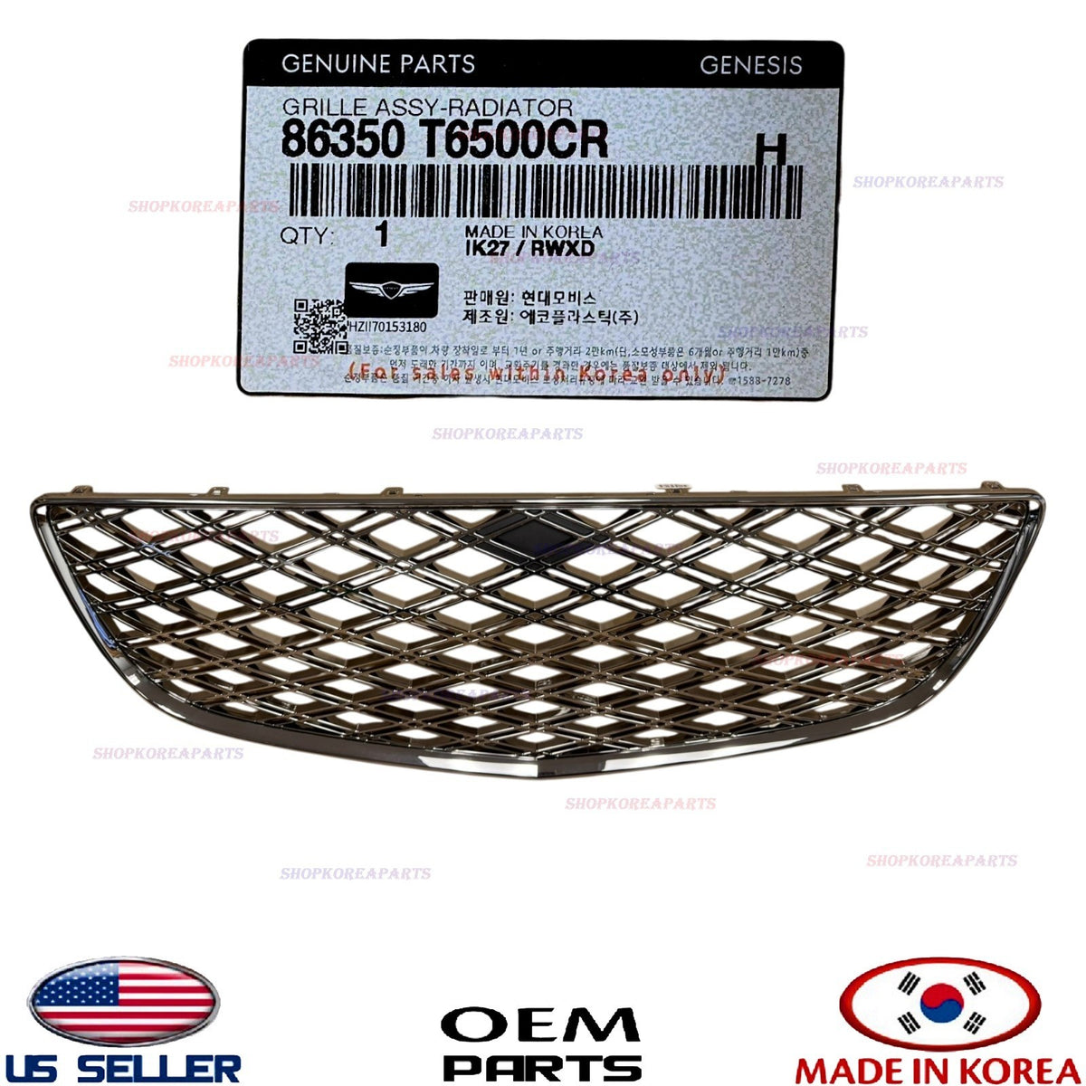 GENUINE OEM Radiator Grille 2025-2026 Genesis GV80 86350-T6500CR