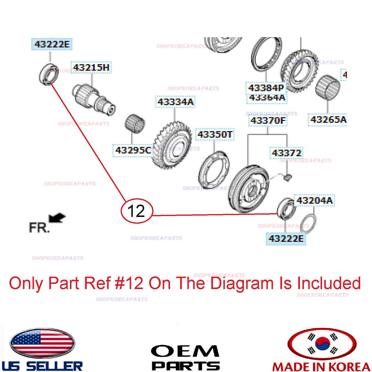 GENUINE Manual Transmission Bearing Taper Roller ⭐OEM⭐ HYUNDAI KIA 432223D100