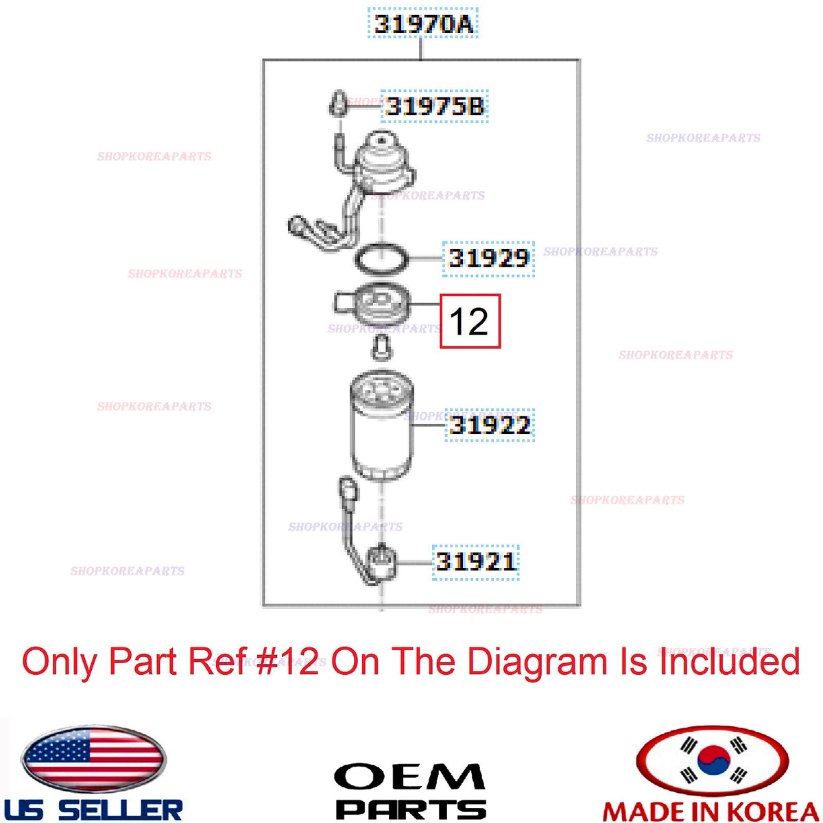 GENUINE Diesel Fuel Filter Preheater ⭐OEM⭐ Hyundai Kia 31923-1D250
