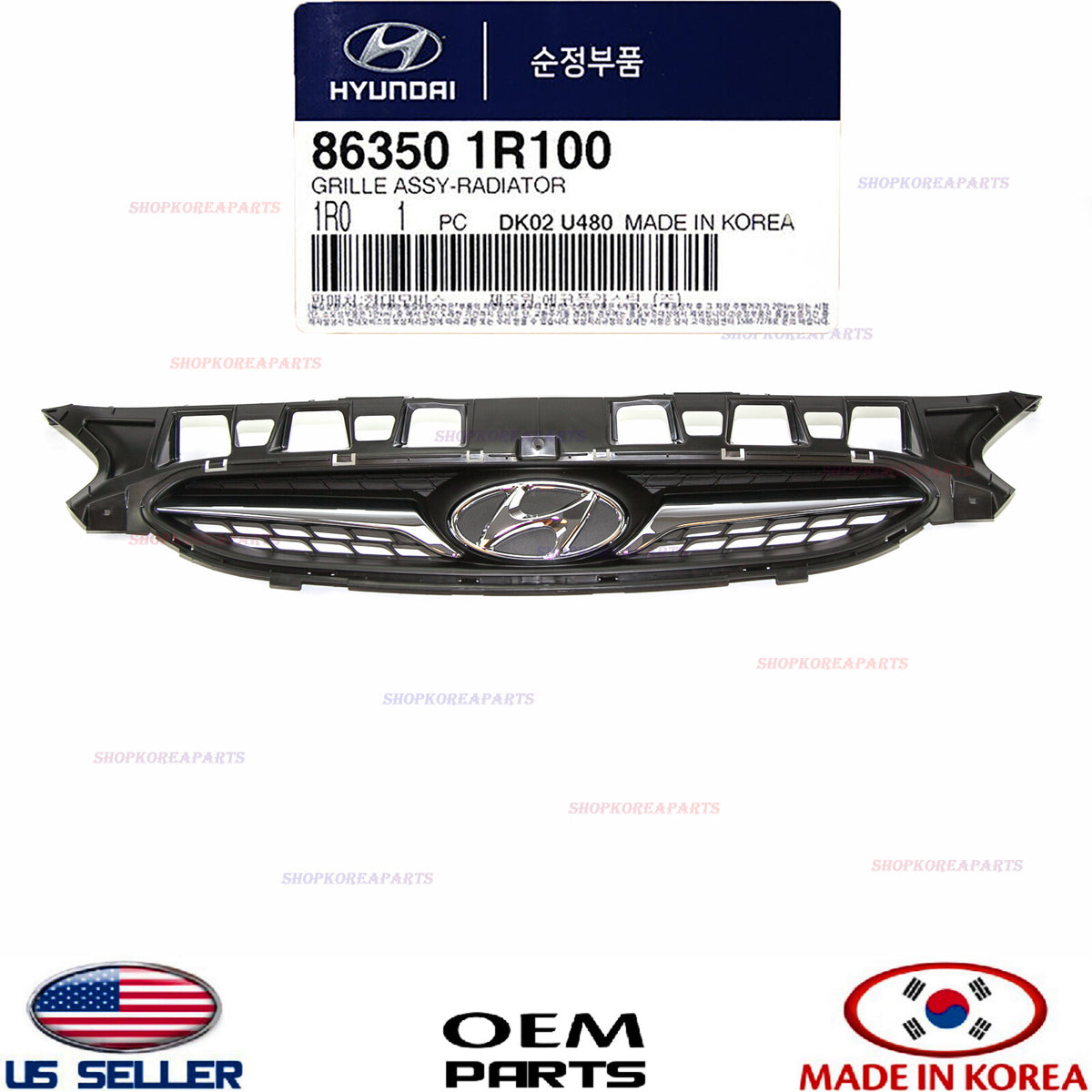 ✅GENUINE✅ Front Radiator Grille with Emblem OEM 2012-2014 Hyundai Accent