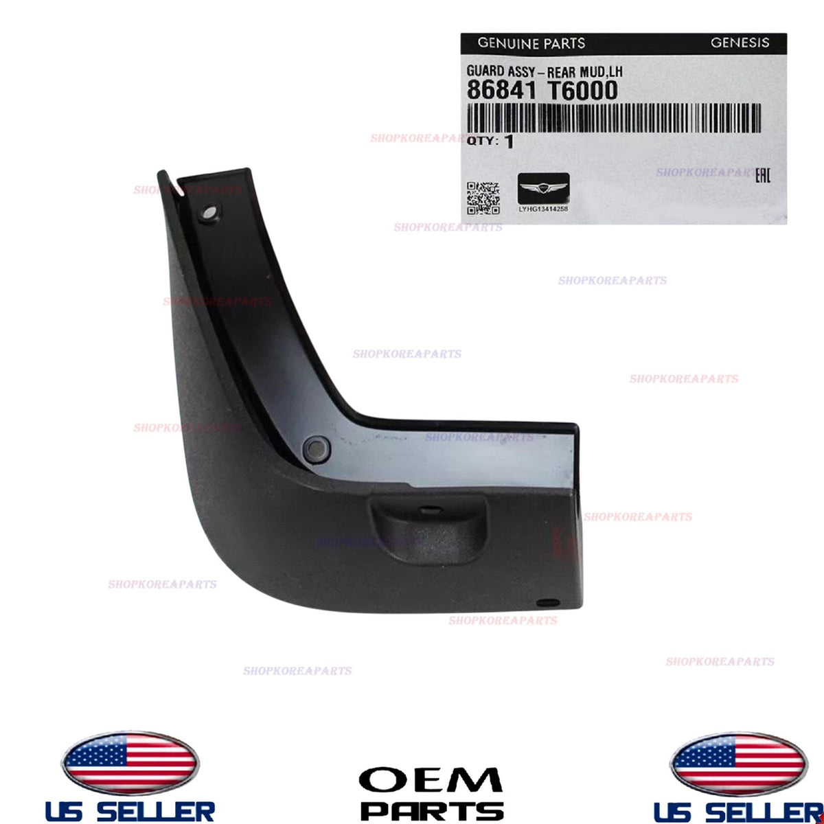 GENUINE OEM Mud Guard Rear LEFT Driver Side 2021-2026 Genesis GV80 86841-T6000