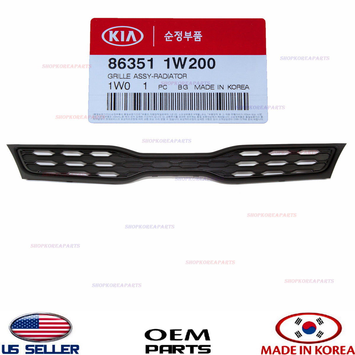 GRILLE RADIATOR FRONT GENUINE!!! KIA RIO HATCHBACK 2012-2015 863511W200