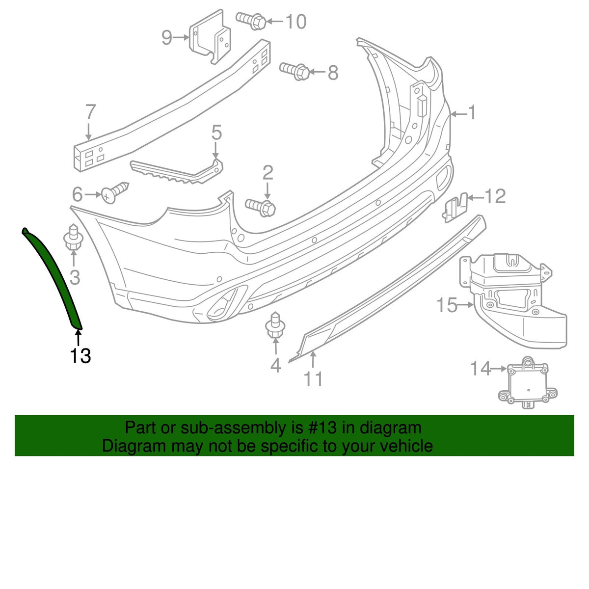 GENUINE Rear Bumper LEFT Driver Side Wheel Opening Molding 2015-2020 Outlander