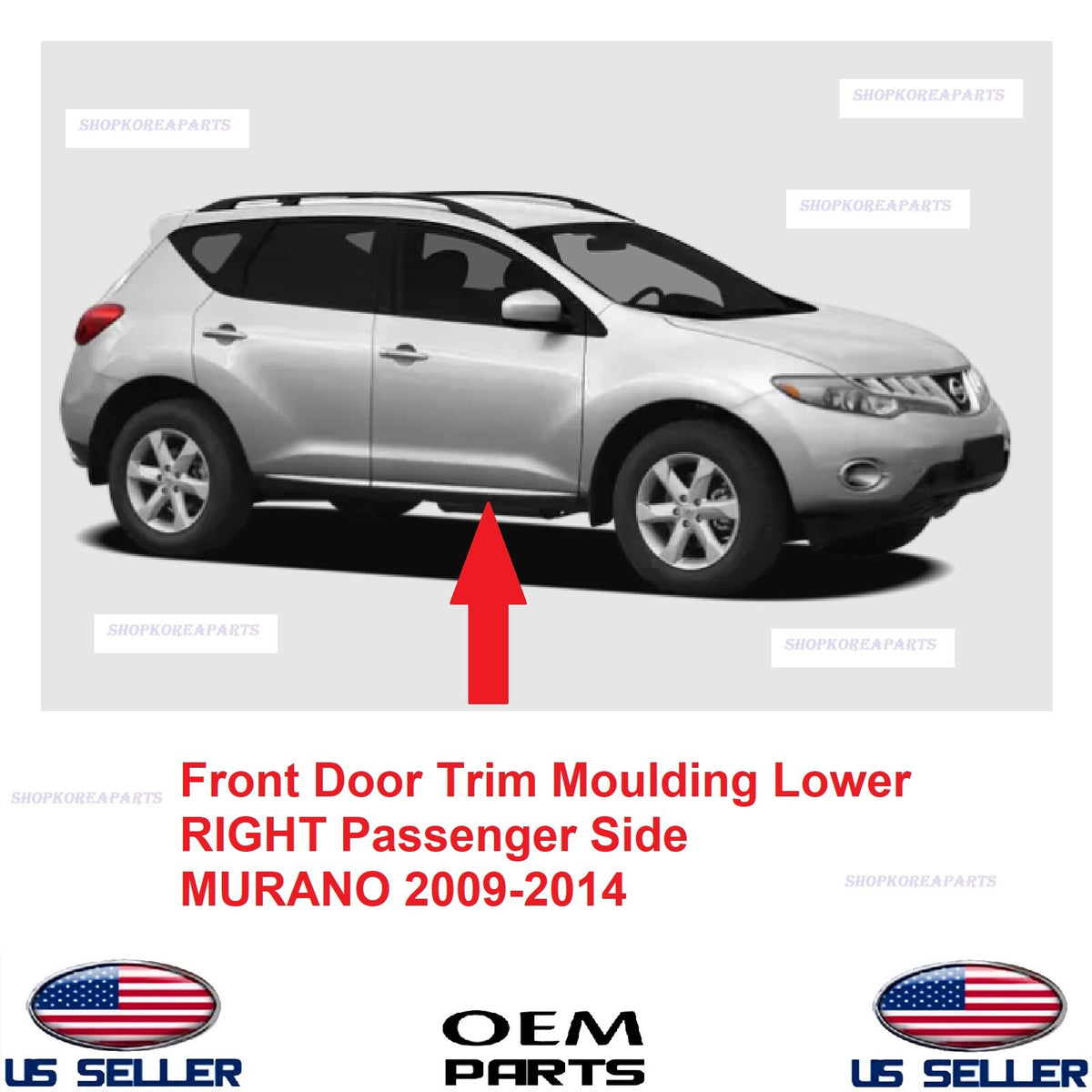GENUINE Front Door Trim Moulding Lower RIGHT Passenger Side OEM MURANO 2009-2014
