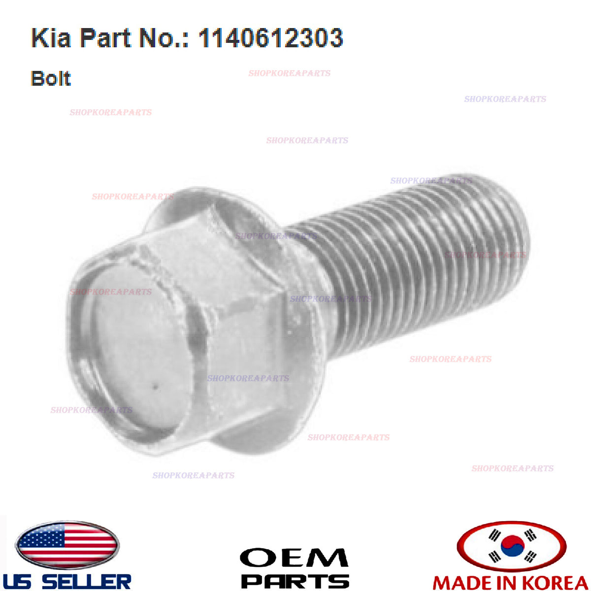 Camshaft Gear Bolt / Rear Shock Absorber Bolt OEM HYUNDAI KIA *See Compatibility