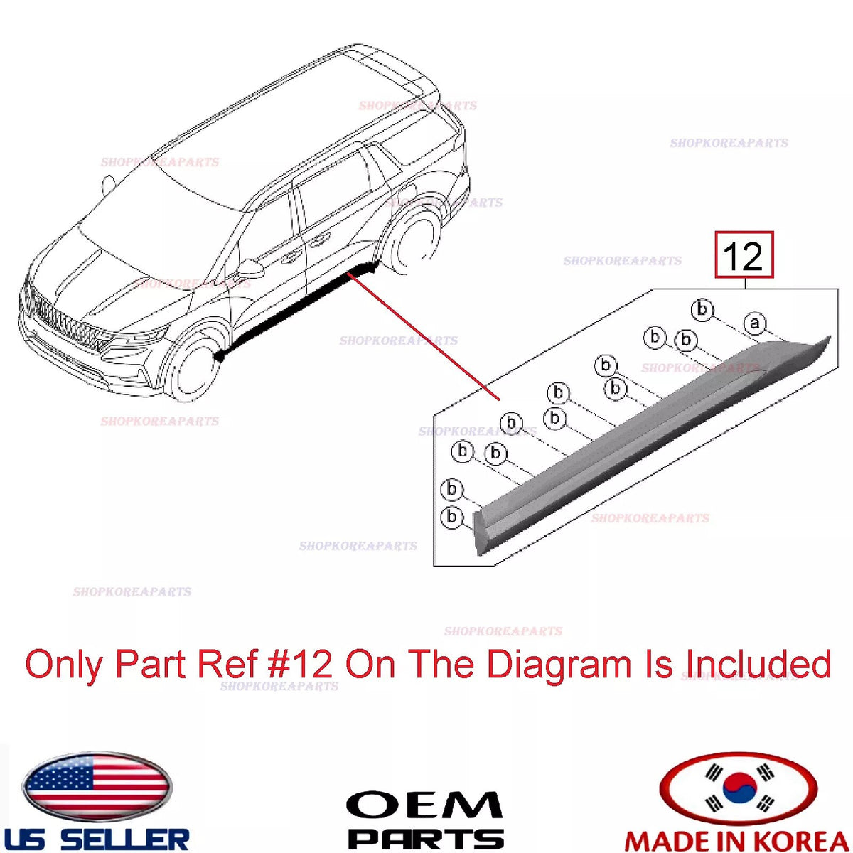 GENUINE Rear Door Lower Molding BLACK Left Driver Side ⭐OEM⭐ Carnival 2022-2026