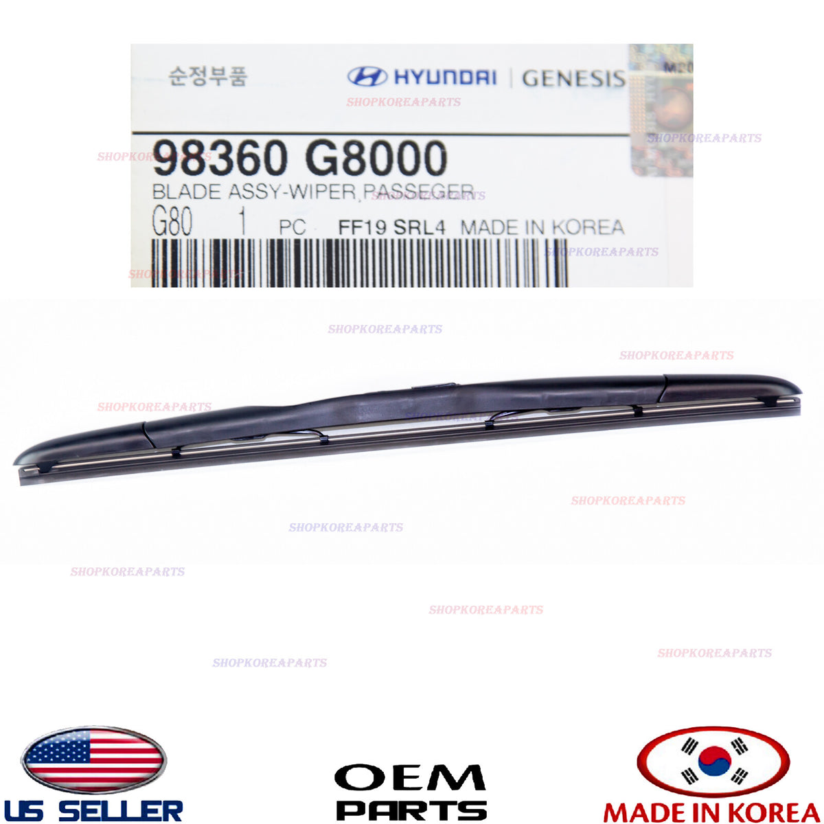 GENUINE Windshield Wiper Blade RIGHT Passenger Side OEM Ioniq G70 2019-2025