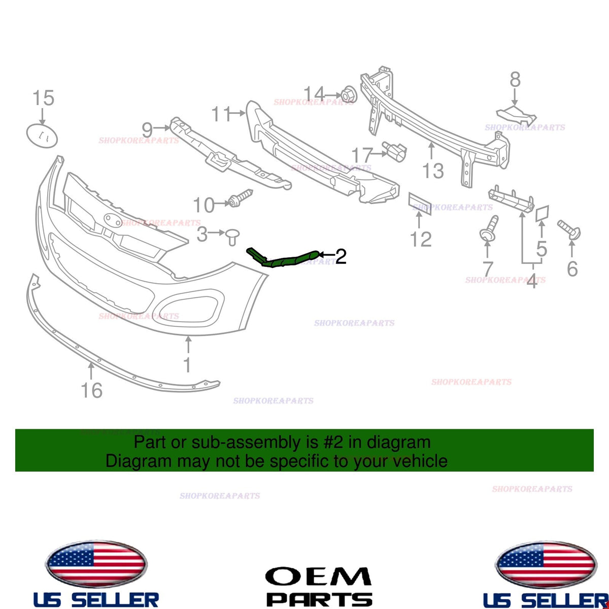 GENUINE Front Bumper Side Bracket RIGHT Passeng 2012-2015 Kia Rio Hatchback 5dr