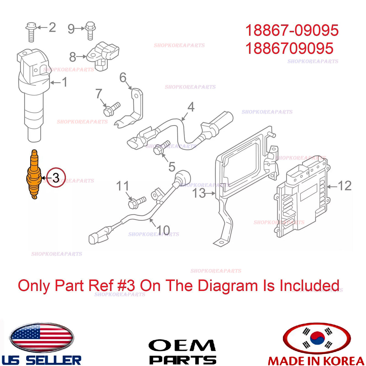 GENUINE Spark Plug 1pcs ⭐OEM⭐ Hyundai Kia 2.0L *See Compatibility 1886709095