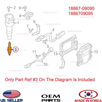 GENUINE Spark Plug 1pcs ⭐OEM⭐ Hyundai Kia 2.0L *See Compatibility 1886709095