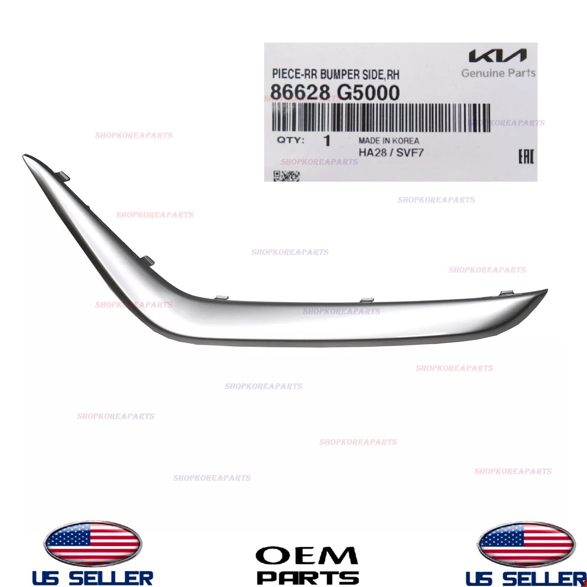 GENUINE OEM Rear Bumper Lower Molding RIGHT Passenger Side 2017-2019 Kia Niro