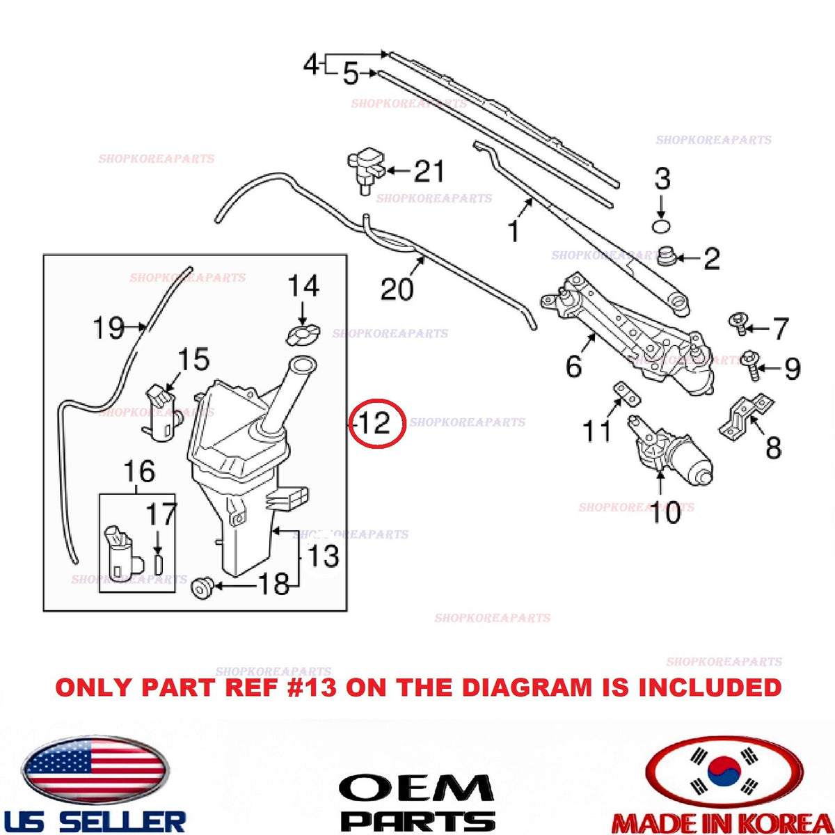 GENUINE Windshield Washer Reservoir Water Tank & Pump ⭐OEM⭐ ELANTRA Sedan 19-20