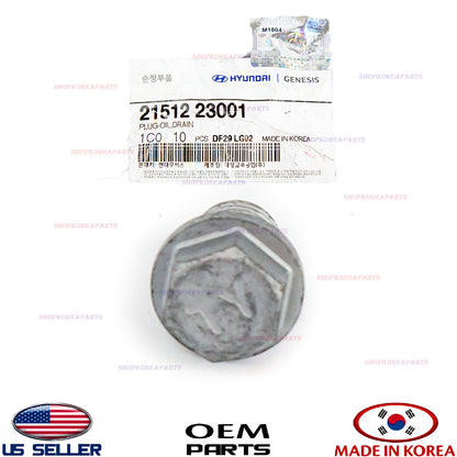 GENUINE Engine Oil Drain Plug OEM for Various Hyundai Kia Models 2151223001