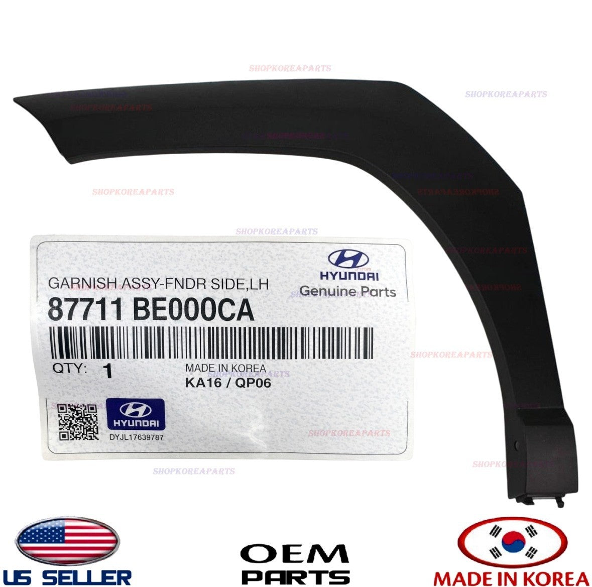 GENUINE Front Fender Wheel Molding LEFT Driver Side OEM⭐ Hyundai Kona 2024-2026