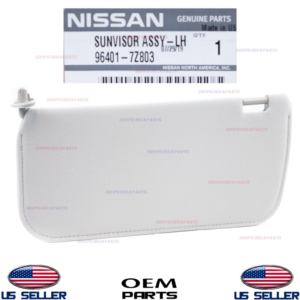GENUINE Sun Visor Gray Cloth Left Driver Side OEM Nissan Frontier Xterra 2002-04