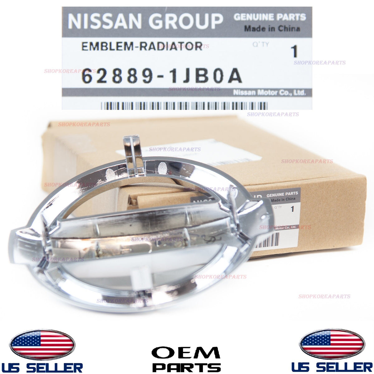 GENUINE OEM Front Grille Emblem Logo 2015-2019 Nissan Versa 62889-1JB0A