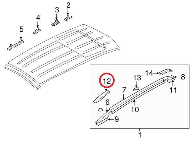 GENUINE Cover Cap Roof Rack Right Passenger Side Front OEM Santa Fe 2001-2006