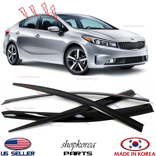 SMOKED DOOR VISOR WINDOW DEFLECTOR ⭐set 4pcs⭐ fits for KIA FORTE SEDAN 2014-2018