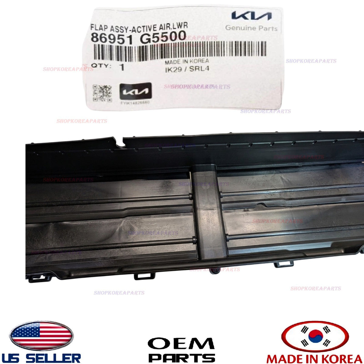 GENUINE OEM Grille Air Shutter Flap Duct Deflector 2020-2022 Kia Niro 86951G5500