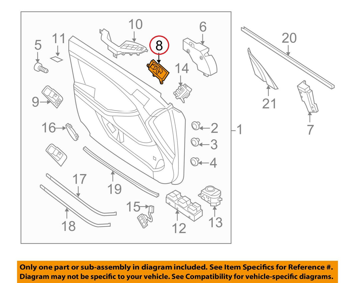 GENUINE Inside Door Handle Chrome Front Left Driver Side OEM Kia Optima 2011-13