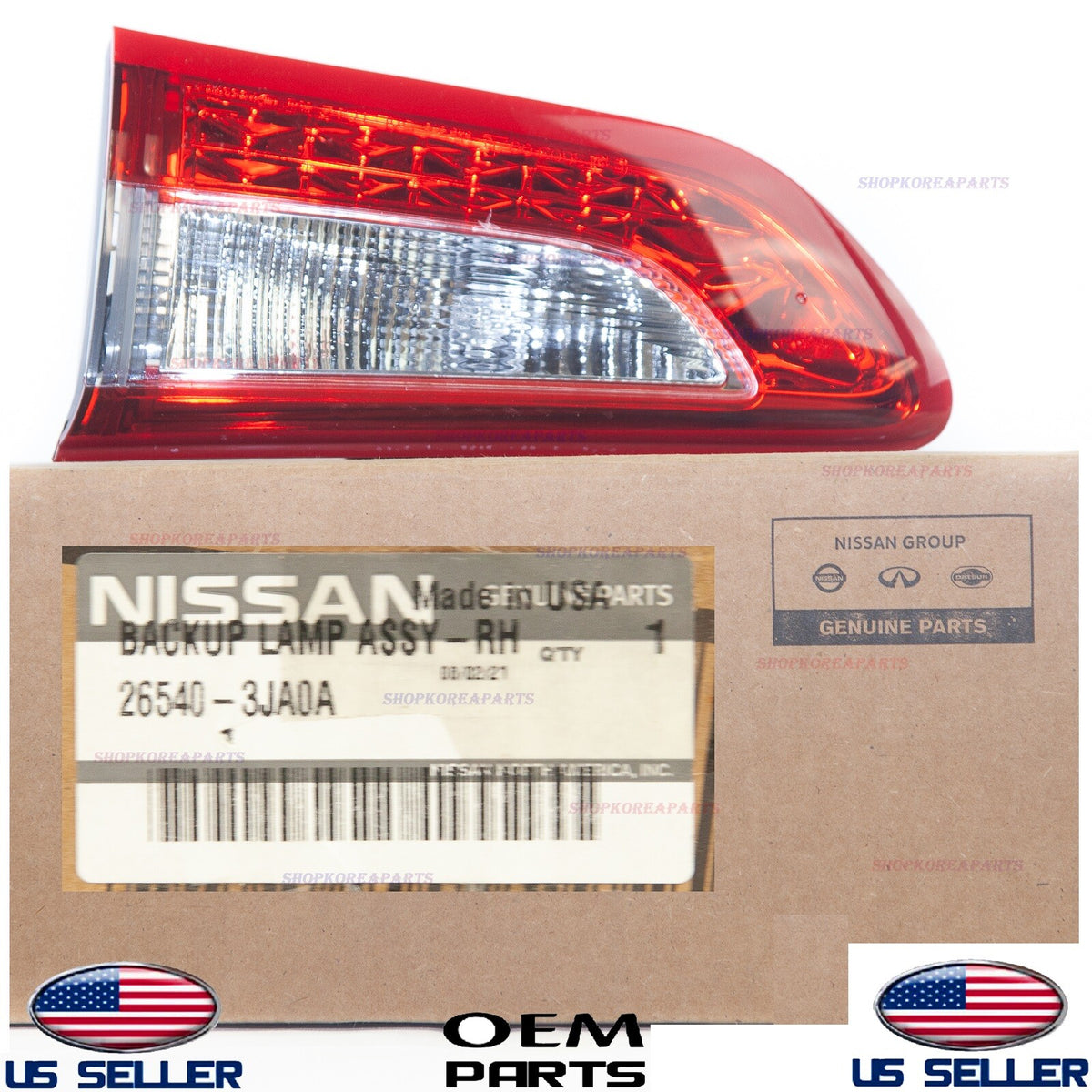 Rear Door Inner Tail Lamp RIGHT Passenger Side OEM Infiniti JX35 QX60 2014-2015