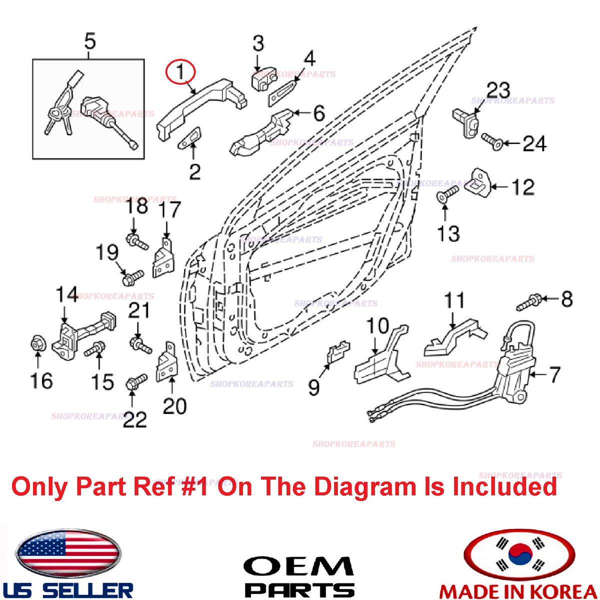 GENUINE Door Handle Outside LEFT Front Rear Driver Side OEM ELANTRA SEDAN 17-20