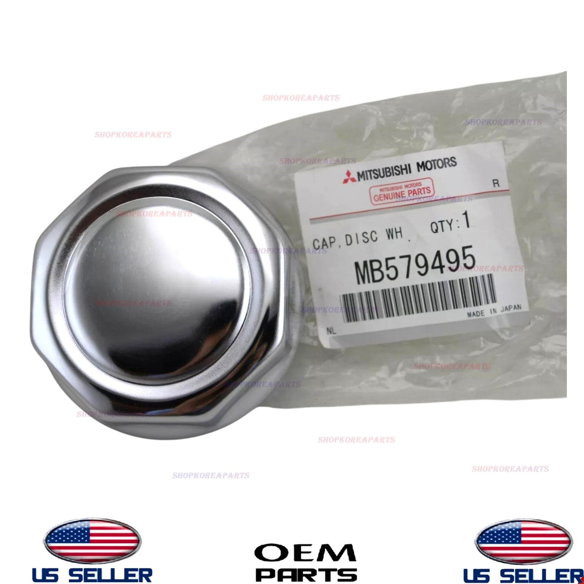 GENUINE Wheel Center Cap Disc Ornament 1989-1991 Mitsubishi Mirage MB579495