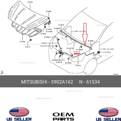 GENUINE OEM Weatherstrip Hood Rear 2014-2024 Mitsubishi Mirage 5902A162