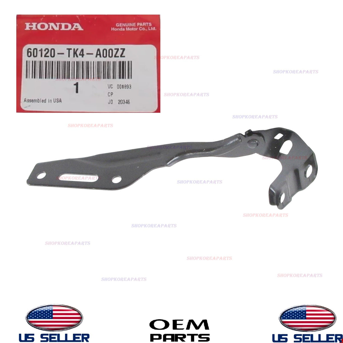 GENUINE OEM Hood Hinge RIGHT Passenger Side 2009-2014 Acura TL 60120-TK4-A00ZZ