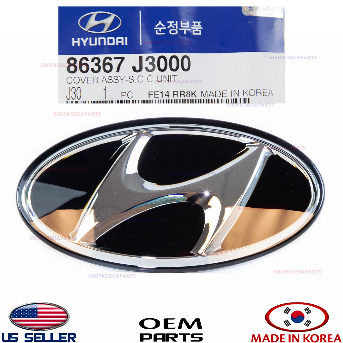 GENUINE Front Grille Emblem COVER S.C.C UNIT ⭐OEM⭐ VELOSTER TURBO 2019-2021