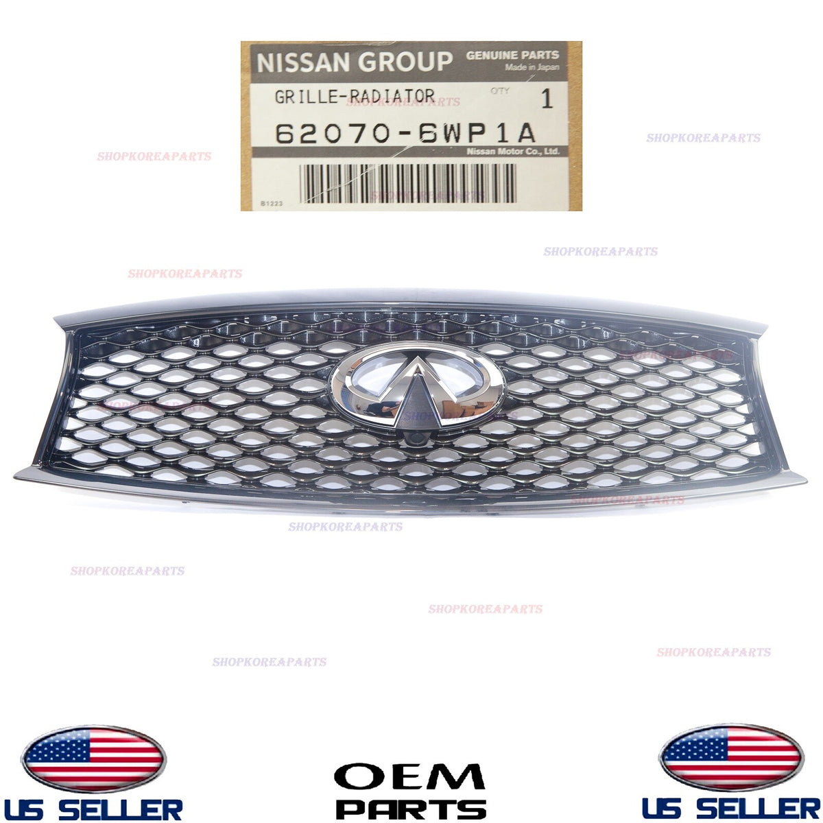 GENUINE Front Radiator Grille with Emblem ⭐OEM⭐ Infiniti QX70 2017 62070-6WP1A