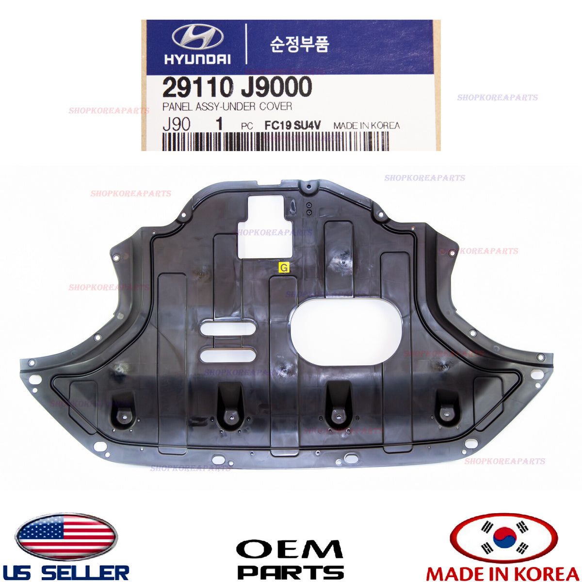 GENUINE OEM Front Lower Engine Under Cover 2018–2021 Hyundai Kona 1.6L