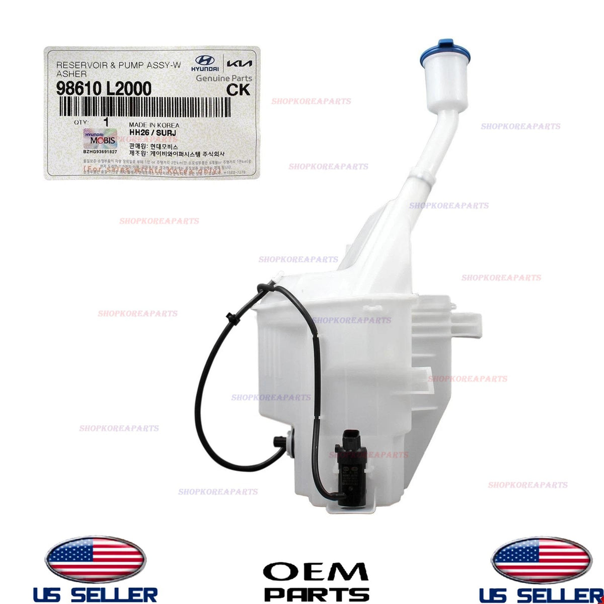 GENUINE Windshield Washer Reservoir & Motor Pump 2021-2024 Kia K5