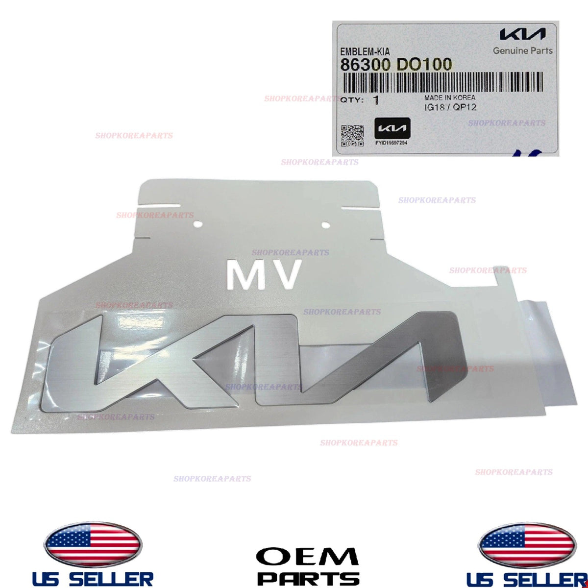 GENUINE OEM Front Emblem Logo Symbol Nameplate 2024-2026 Kia EV9 86300-DO100