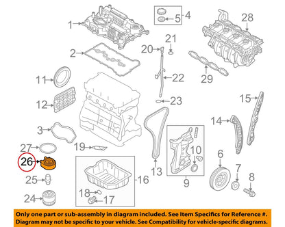 GENUINE Engine Oil Cooler OEM HYUNDAI KIA 2.0-2.4L 2016-2026 *See compatibility