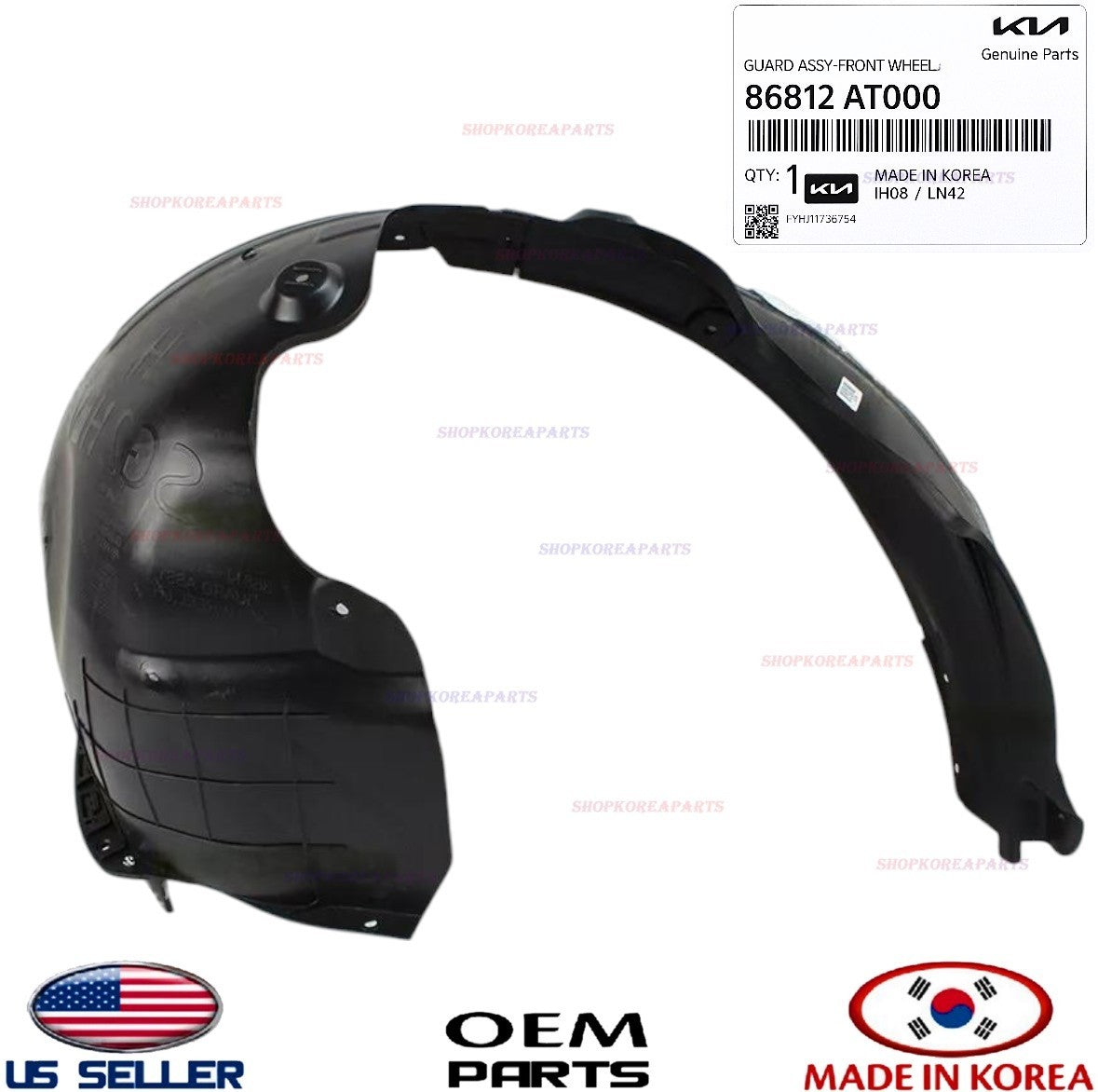 GENUINE Fender Liner Front RIGHT Passenger ⭐OEM⭐ Kia Niro 2023-2025 86812AT000