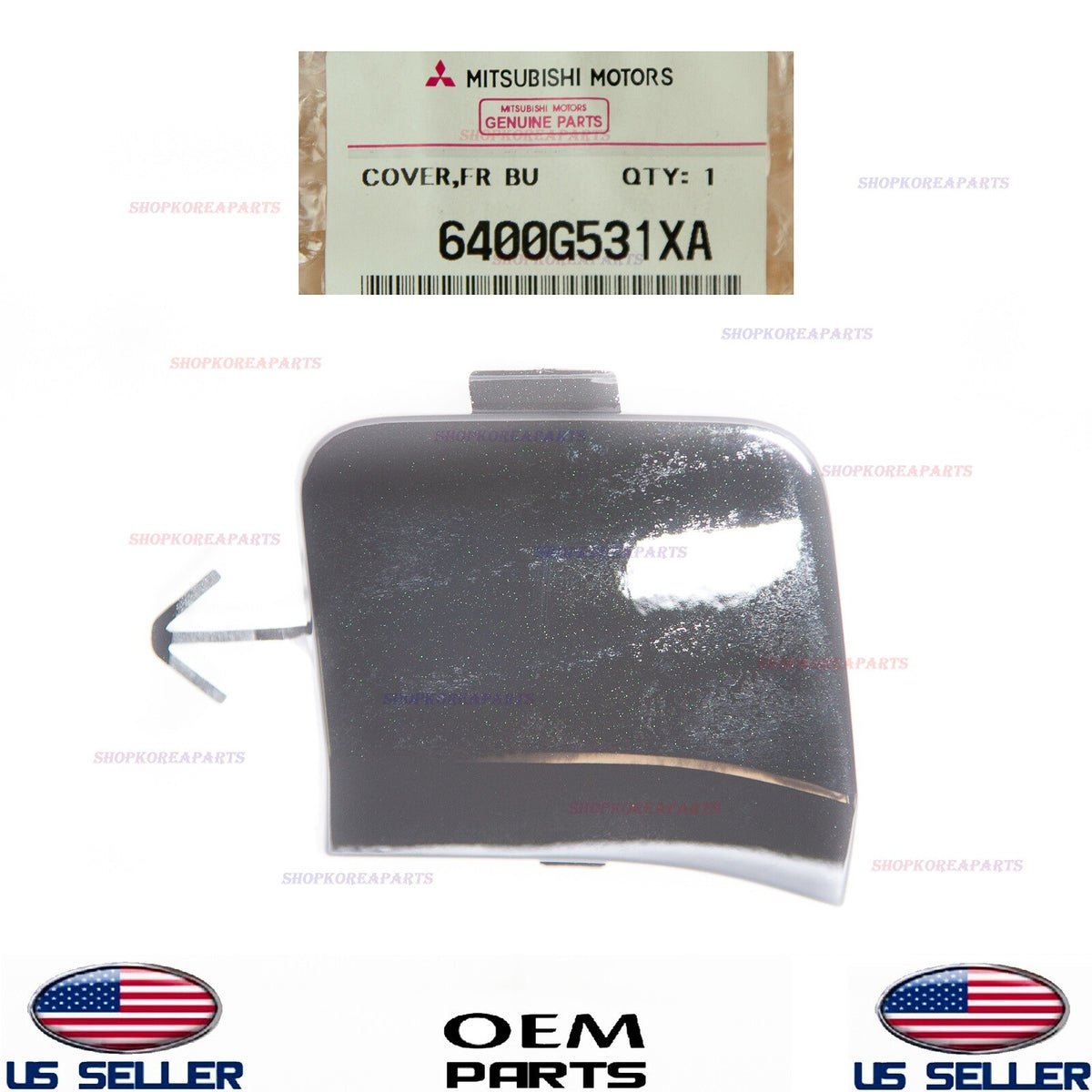 GENUINE Front Bumper Tow Eye Hook Cap Cover BLACK OEM Mirage Hatchback 2017-2020